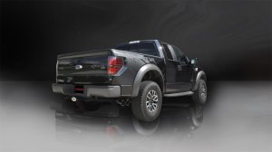 Ford F-150 Raptor Performance Exhaust - CORSA Performance - Cat-Back Xtreme + Res Delete Single Side Exit with Twin 4.0in Black PVD Pro-Series Tips - Black - `11-`14
